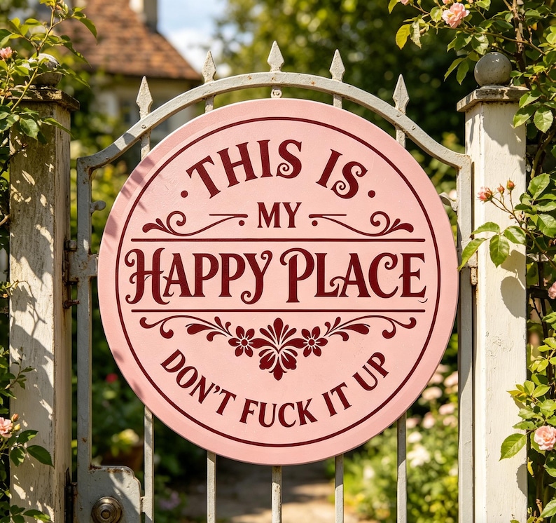 This is My Happy Place Metal Sign – Rustic Farmhouse Decor, Carbon ...
