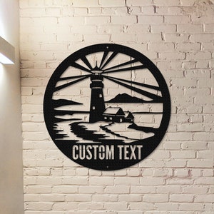 Lighthouse Metal Sign,Personalized Lighthouse Sign Name,Custom Lighthouse Wall Art,Lighthouse Wall Decor,Indoor Decor,Lighthouse Monogram