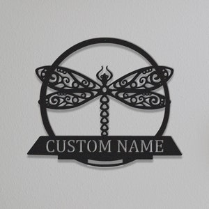 Custom Dragonfly Sign,LED light,Garden Decor,House Decor,Garden Sign,Dragonfly Sign,Personalized Dragonfly Sign,Family Name Sign