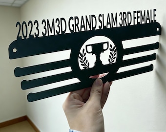 Exhibidor de medallas personalizado de acero al carbono, premios deportivos personalizados