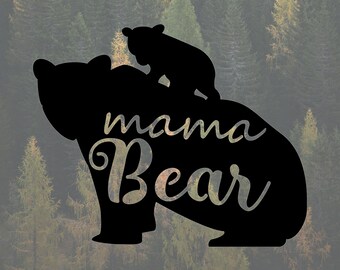 Mama Bear Metal Sign, Personalized Mother's Day Gift, LED Option