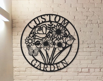 Garden Metal Sign,Custom Garden Wall Art,Personalized Garden Wall Decor,Metal Wall Decor,Garden Name Sign,Yard Decor,Grandma's Garden