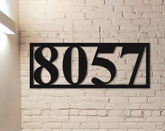 Metal House Address Sign,Horizontal Address Plaque,Custom House Numbers,House Number Sign,Modern Metal House Number Sign,Outdoor Decor