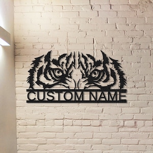 Eye Of The Tiger Metal Wall Art, Custom Tiger Sign,Personalized Home Wall Art,Metal Tiger Wall Decoration,Housewarming Gift,Tiger Lover gift