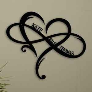 Custom Infinity Sign,Personalized Wedding Gift for Couple,Wedding Date and name Sign, Anniversary Gift,Engagement Announcement Sign