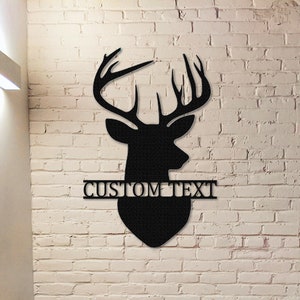 Deer Hunting Metal Sign,Personalized Deer Metal Art,Custom Deer Wall Decor,Deer Hunter Wall Hanging,Gift for Hunter,Deer Monogram