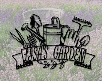 Custom Metal Garden Sign, Personalized Gardener Name Sign