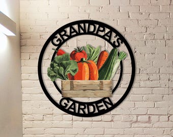 Benutzerdefinierte Gemüsegarten Zeichen, personalisierte Garten Metallschild, Garten Dekor, Metall Gemüse Zeichen, Metall Yard Art, Geschenk für Großeltern, Mutter, Vater