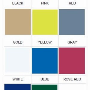 Peut inclure: Un nuancier de 12 couleurs diff&eacute;rentes, dont le noir, le rose, le rouge, l'or, le jaune, le gris, le blanc, le bleu, le rouge ros&eacute;, le bleu fonc&eacute; et le vert.