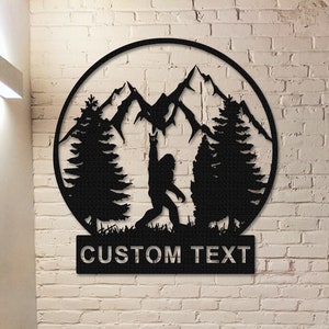 Benutzerdefinierte Big Foot Metallschild, Big Foot Mountain Schild, personalisierte Metall Sasquatch, Big Foot Yard Decor, Big Foot Yard Art, Yeti Schild, Campers Decor