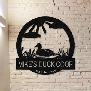 Personalized Duck Farm Sign,Duck Coop Decor,Duck Metal Sign,Duck farmhouse Decor,Farm Name Sign,Duck Gift For Grandpa,Farmer Gift