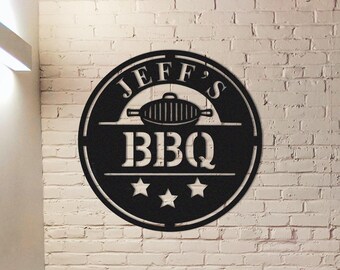 Personalized Metal Barbecue Sign, Custom Grill Sign, Barbecue Decor, BBQ Sign,Barbecue Wall Art,Patio Decor,Fathers Day Gift, Gift for dad