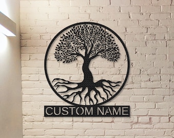 Tree of Life Metal Sign,Custom Family Tree Name Sign, Personalized Tree Of Life Wall Art,Housewarming Gift Anniversary Gift Living Room