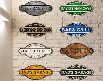 Custom Metal Sign for Outdoor,Custom Text Sign,Garage Decor,Custom Sign for Wall,Fathers Day Gift,Yard Sign,Personalized Sign,Gift For Him
