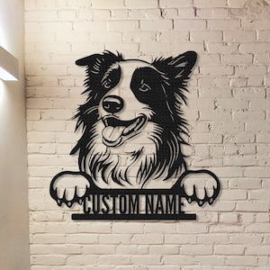Border Collie Metal Sign,Custom Dog Name Sign,Dog House Decor,Border Collie Wall Decor,Personalized Dog Wall Art,Dog Memorial Gift,Pet Lover