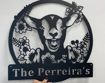 Custom Sheep Metal Sign,Personalized Goat Sheep Metal Wall Art,Sheep Animal Sign,Metal Goat Sign,Farmhouse Decor,Goat Farm Sign