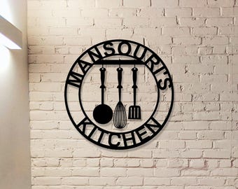 Customized Kitchen Metal Sign,Kitchen Wall Art,Kitchen Decor, Personalized Indoor Kitchen Sign Name,Kitchen Wall Hanger,Nana&#39;s Kitchen