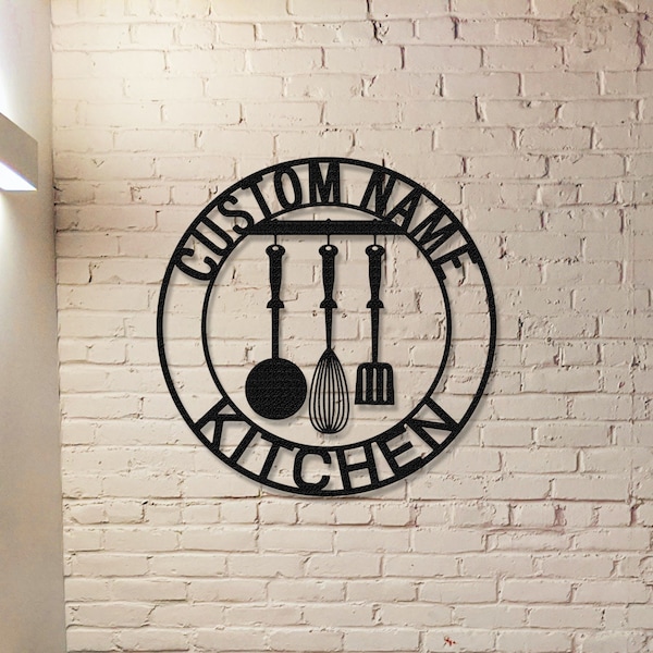 Customized Kitchen Metal Sign,Kitchen Wall Art,Kitchen Decor, Personalized Indoor Kitchen Sign Name,Kitchen Wall Hanger,Nana's Kitchen