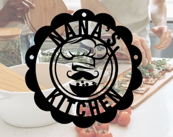 Personalized Kitchen Sign Name,Custom Kitchen Sign,Indoor Decor,Chef Sign,Kitchen Wall Art,Family Kitchen Sign, House Decor,Kitchen Gifts