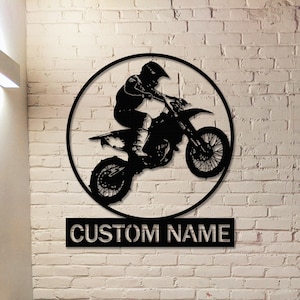 Custom Motorcycle Sign Name,Personalized Motorcycle Wall Art,Biker metal sign,Garage Decor,Motorcycle Decor,Men Cave Sign