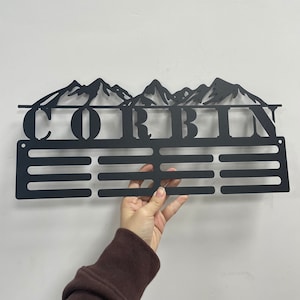 Personalized Medal Hanger Metal Sign,Custom Medal Hanger Name for Medal Display,Sports Medal Hanger,Medal Holder Display