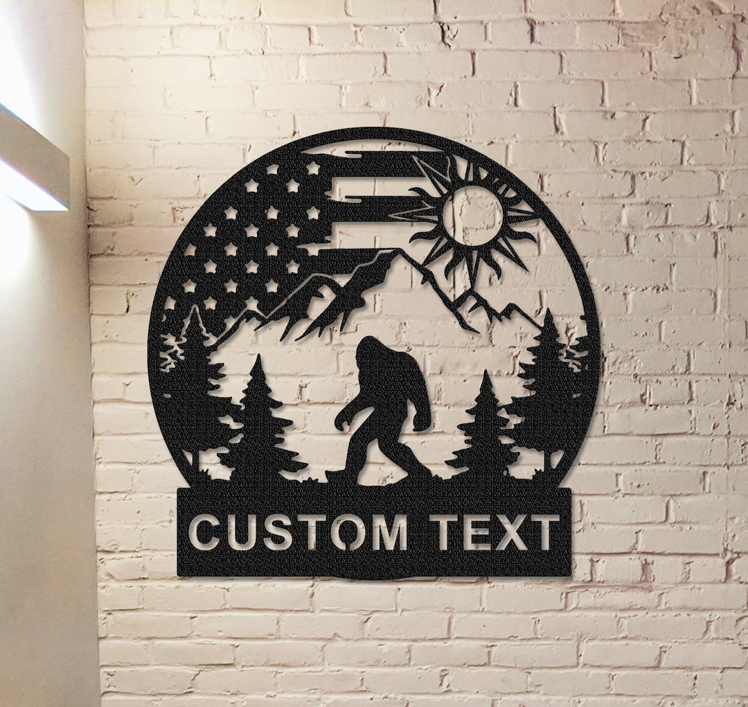 Personalized Big Foot Metal Sign,bigfoot Mountain Sign,custom Metal
