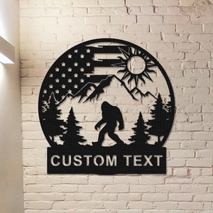 Personalized Big Foot Metal Sign,Bigfoot Mountain Sign,Custom Metal Sasquatch,Bigfoot Yard Decor,Bigfoot Yard Art,Yeti Sign,Campers Decor