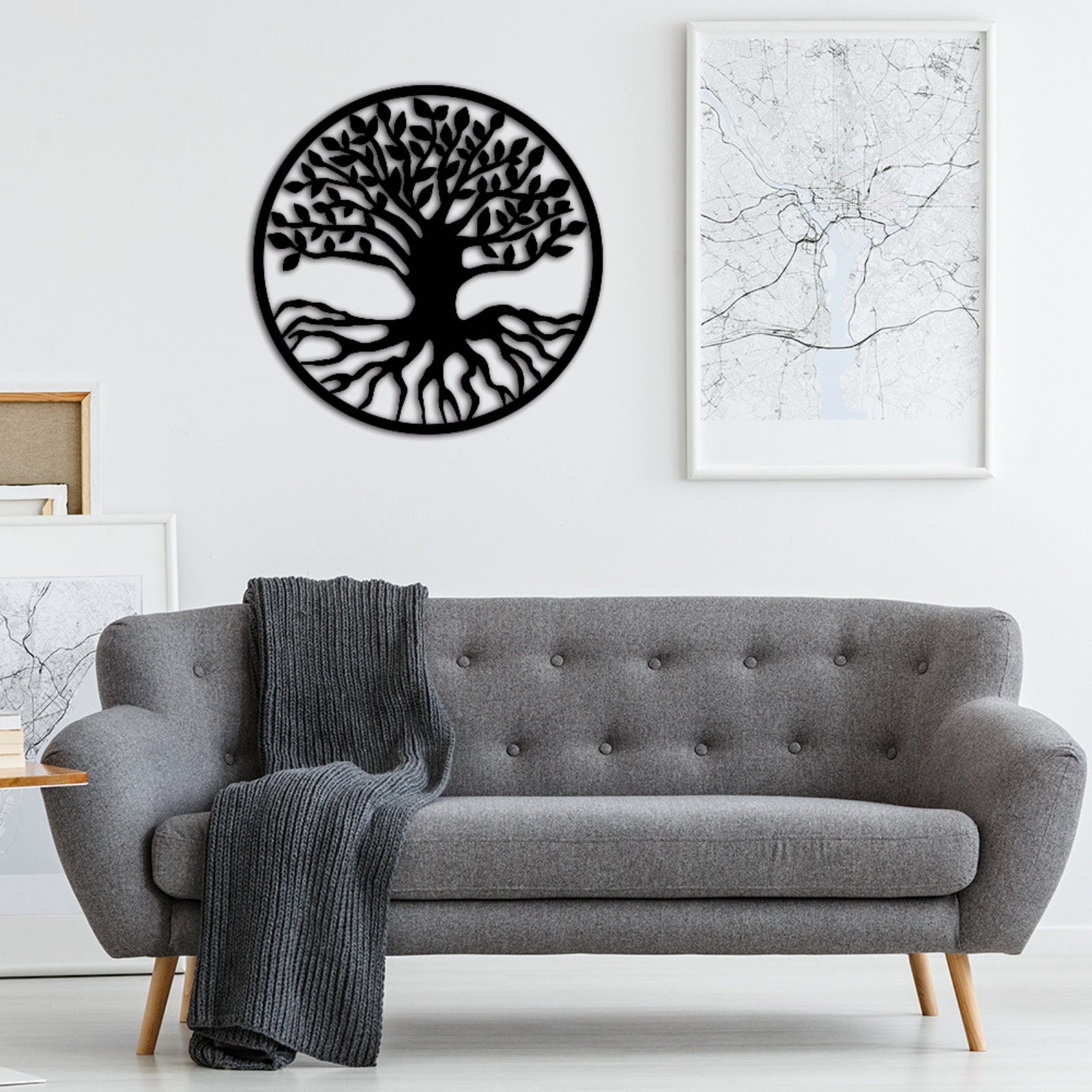 Tree Of Life Metal Wall Art - Large Family Tree Wall Decor For Living Room, Bedroom, Office, Indoor/Outdoor