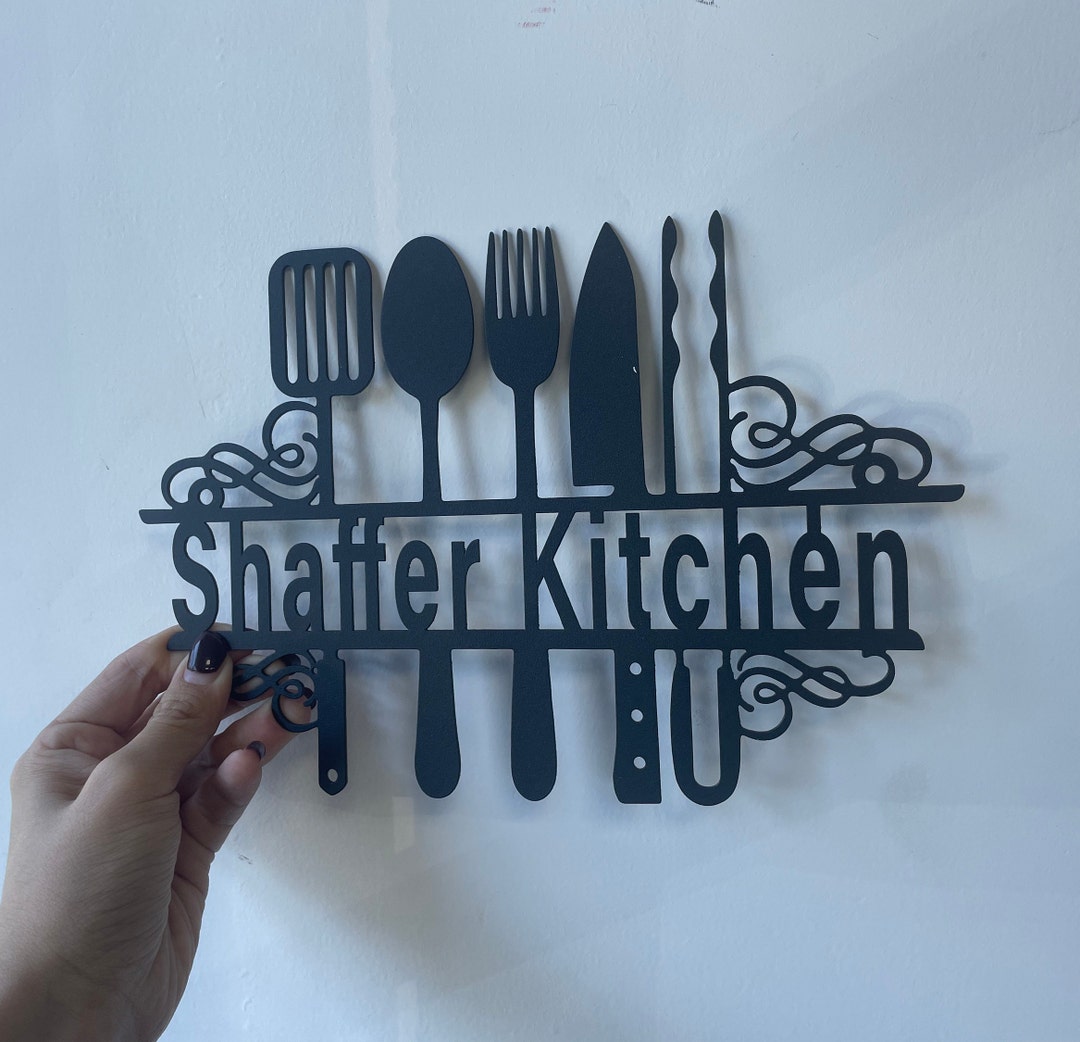 Kitchen Metal Sign,custom Kitchen Wall Art,metal Kitchen Sign,personalized Kitchen Name Sign