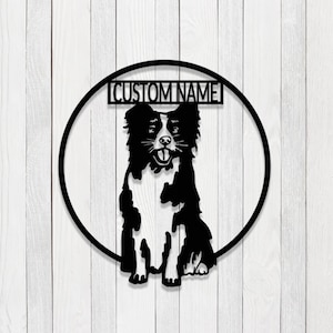 Custom Border Collie Metal Sign,LED Lights,Personalized Dog Lover Name Sign,Dog House Decor, Room Decor,Pet Animal Sign,Dog Decoration