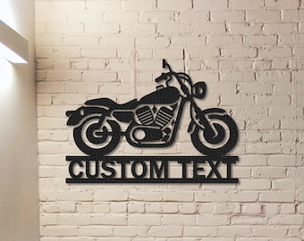 Personalized Motorcycle Metal Sign,Custom Motorcross Metal Art,Metal Garage Sign,Men Cave Sign,Christmas Fathers Day Gift,Motor Bike Gift