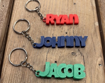 Custom Name Keychain, Personalized 3D Printed Keychain, Backpack Tag for Kids, Custom Name Gift, Personalized Key Ring, 3D Printed Name