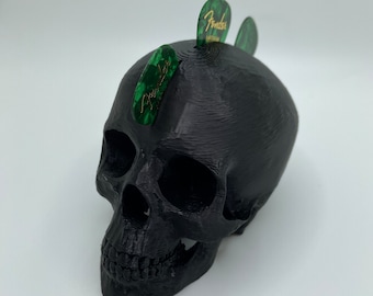 Mohawk Skull Pick Holder, Guitar Accessories, Gift for Musicians, Jazz Pick, Bass Pick, Plectrum Holder, Pick Display, Guitar Pick