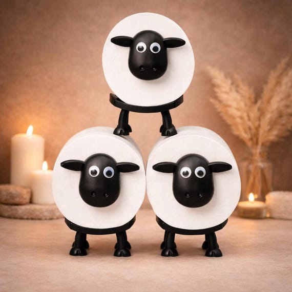 Sheep Toilet Paper Holder, Funny Farmhouse Bathroom Decor, Cute Sheep Bathroom Accessory, Unique Roll Holder, Animal Bathroom Organizer