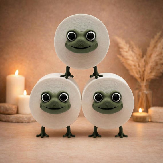 Frog Toilet Paper Holder, Funny Farmhouse Bathroom Decor, Cute Frog Bathroom Accessory, Unique Roll Holder, Animal Bathroom Organizer
