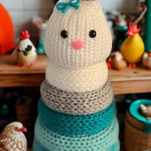 Knitting Machine Kitten Toy Stacker PDF Pattern: 22 Pin Stacking Rings