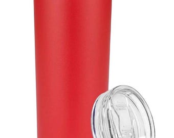 20oz Powder Coated Stainless Steel tall skinny tumbler. Double wall insulated