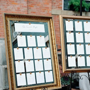Cartes de table de mariage numériques pour plan de table Plan de table miroir de mariage Cartes de table personnalisées pour liste d'invités Conception de sièges de mariage de conte de fées