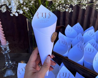 Flower Petal Cone Digital Template Including Petal Toss Sign DIY Petal Toss Bar Custom Wedding Flower Cone Personalized Confetti Cone DIY