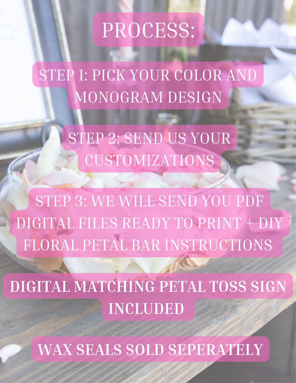Flower Petal Cone Digital Template Including Petal Toss Sign Etsy