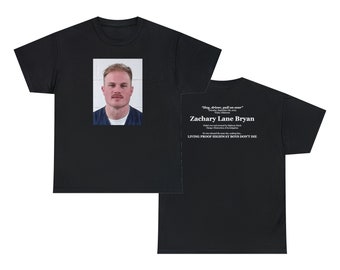 Zach Bryan Mug Shot T-Shirt | Mug Shot | Unisex T-Shirt | Zach Bryan Tour | 2024 | Concert | Front & Back Print