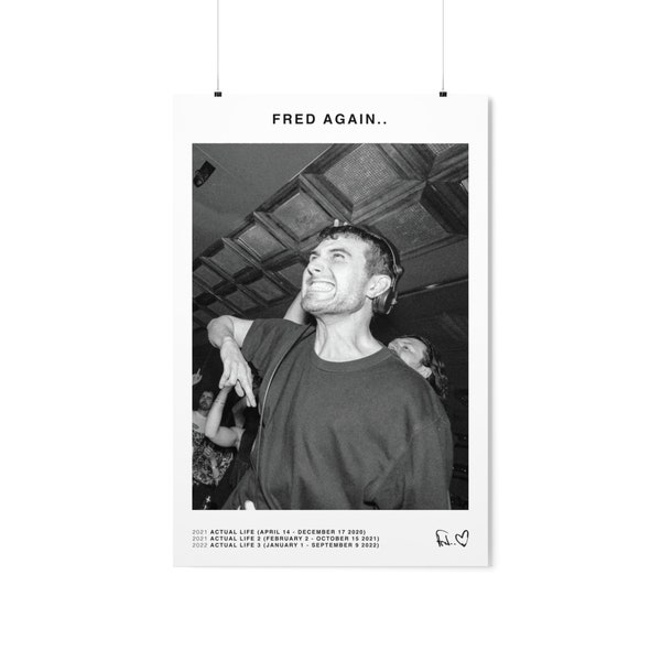 Fred Again Poster | Minimalist Fred Again Print | Poster | Poster Print Wall Art | 2022 | Black & White Poster