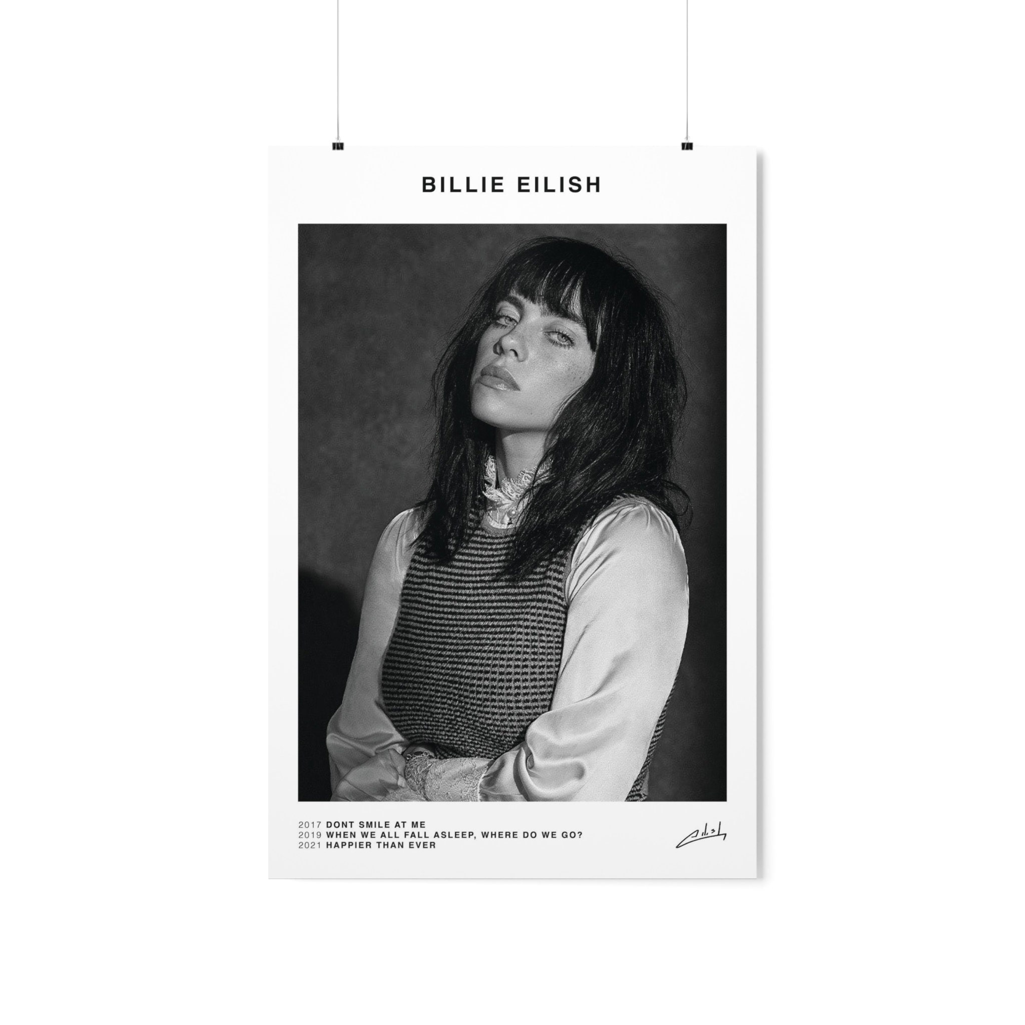 Billie Eilish Poster Minimalist Billie Eilish Print Poster Etsy Australia