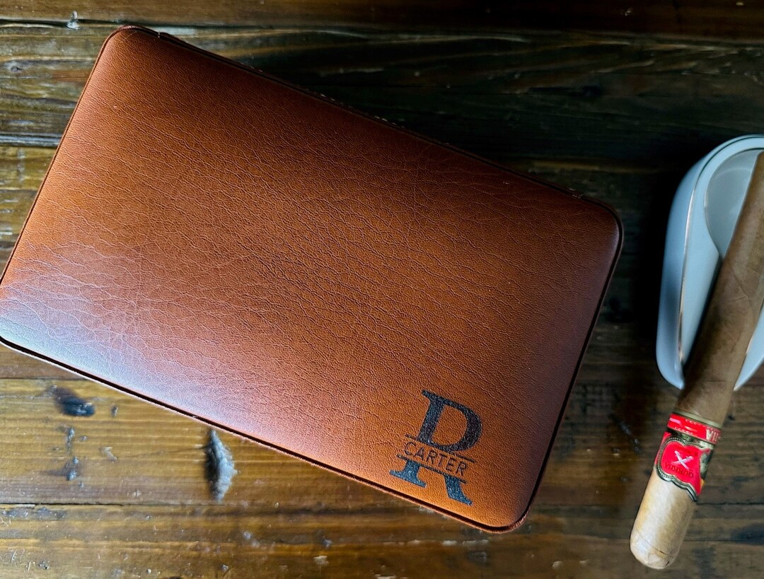 Personalized Men's Gift, Cigar Case, Custom Travel Case , Leather Cigar