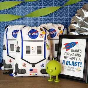 Torby na upominki na imprezę w kosmosie | Galaktyczne torby upominkowe, upominki na imprezę w kształcie astronautów, torby upominkowe z motywem układu słonecznego, dekoracje na imprezę w kosmosie