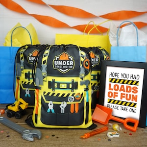 Construction Party Favor Bags: Reusable Backpack Goodie Bags