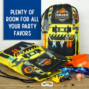Construction Party Favor Bags for Construction Birthday Party Favors ...