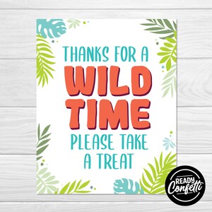 Safari Treat Sign: Jungle Zoo Party Favor (Instant Download)