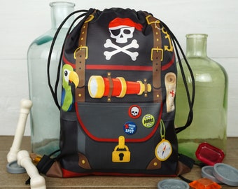 Bolsas de recuerdo de fiesta pirata para decoración de fiestas infantiles, mochilas piratas para suministros de fiesta de cumpleaños, cofre del tesoro pirata