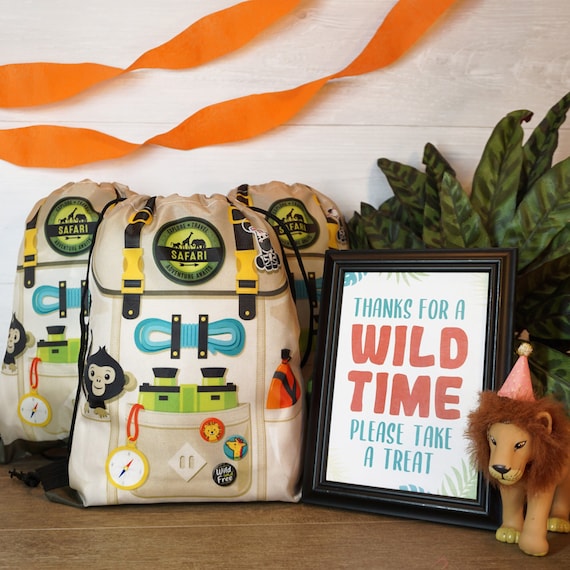 Safari Party Favor Bags: Jungle Theme Goodie Bags